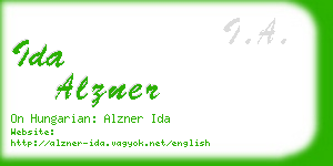 ida alzner business card
